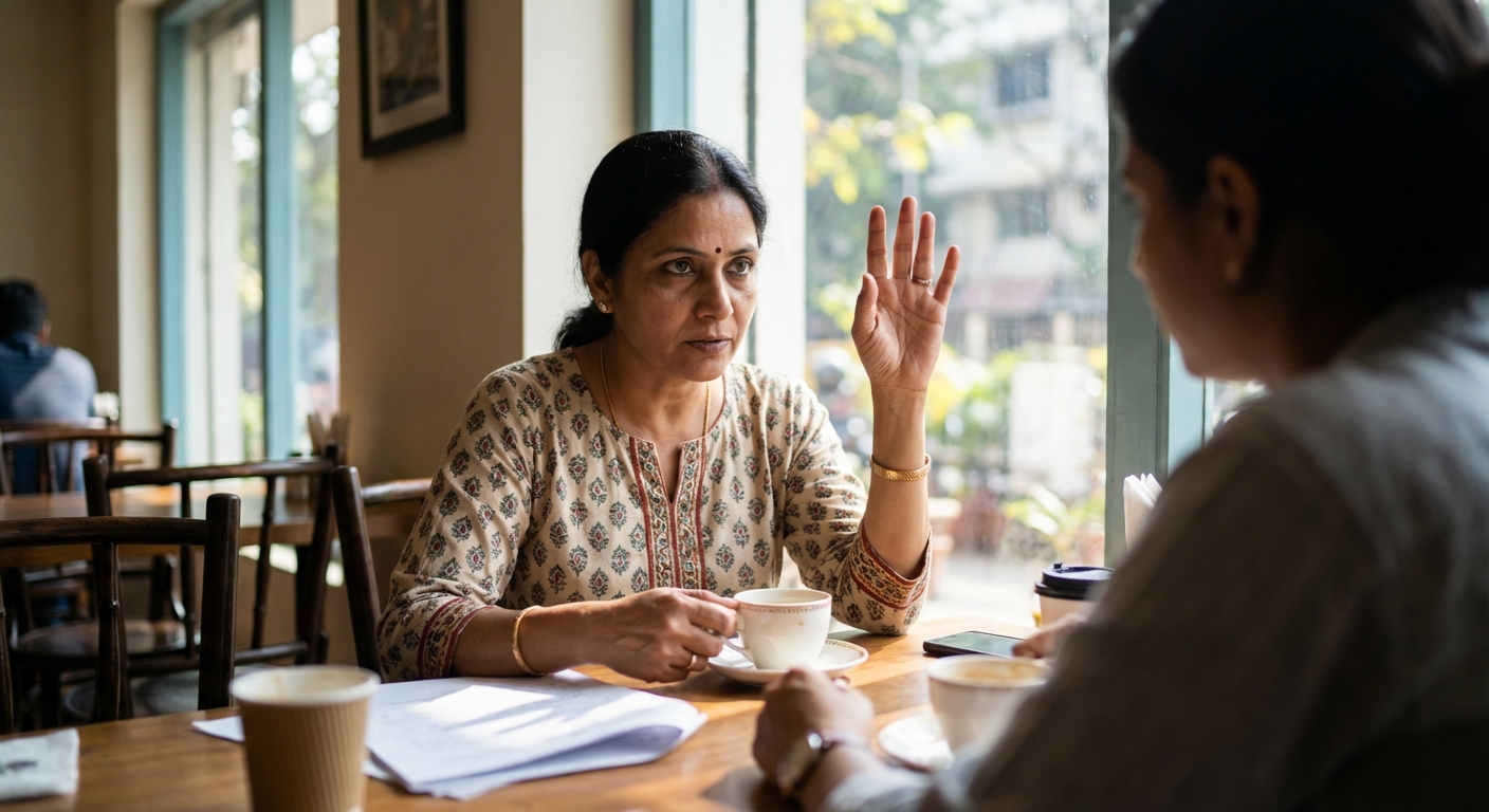 A person confidently setting boundaries