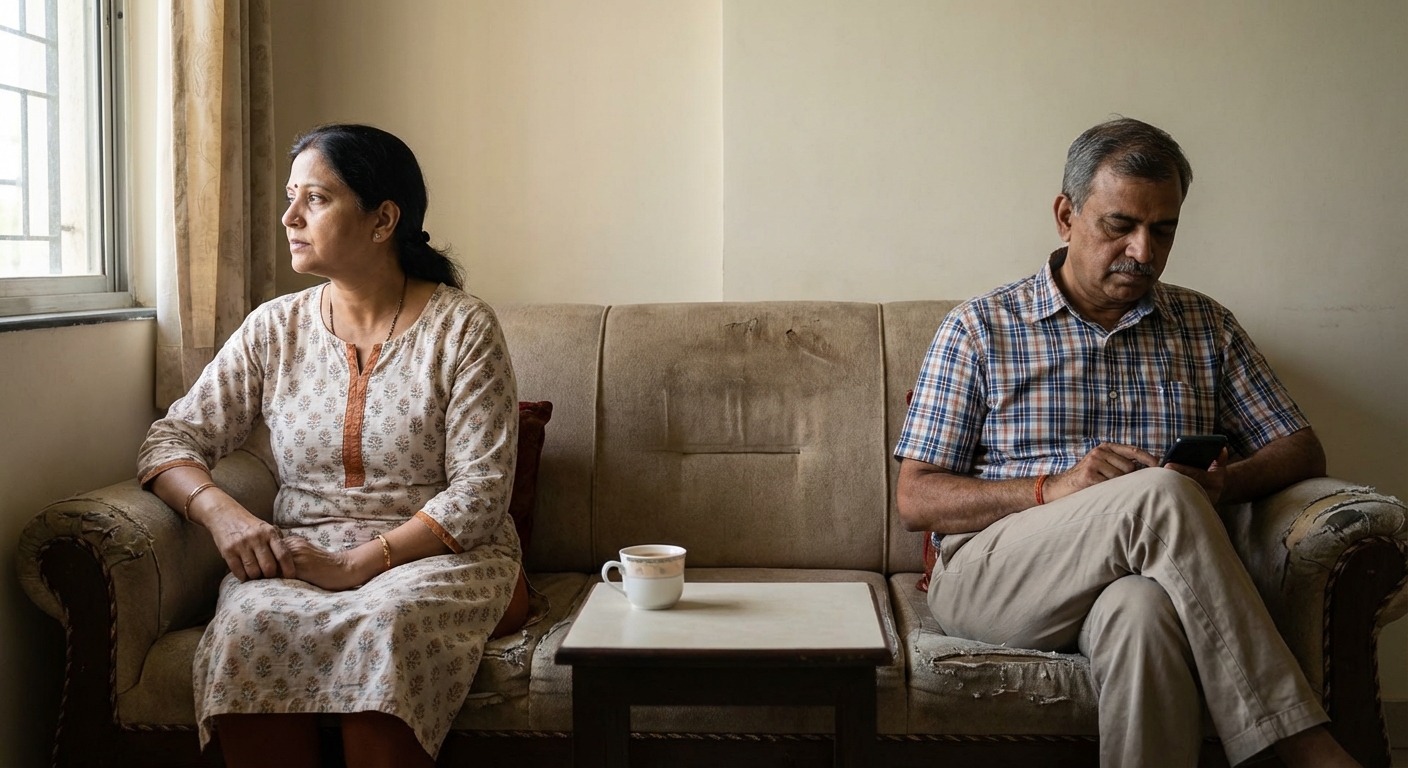 Illustration depicting emotional distance in relationships