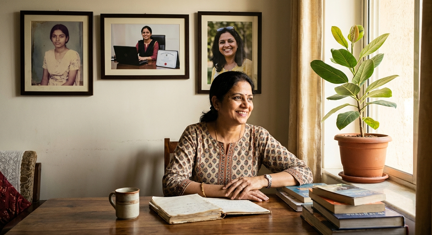 A visual journey of personal growth and transformation over time