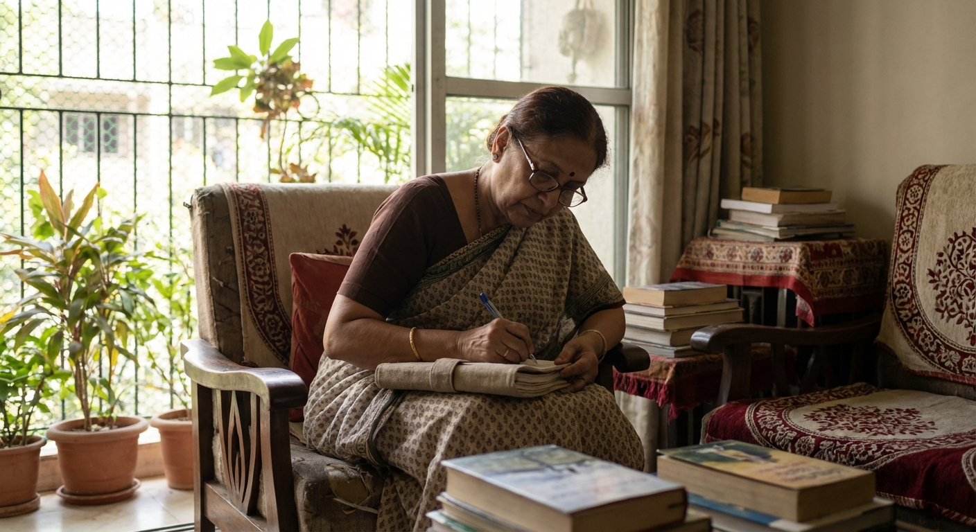 Person writing in a journal during self-reflection