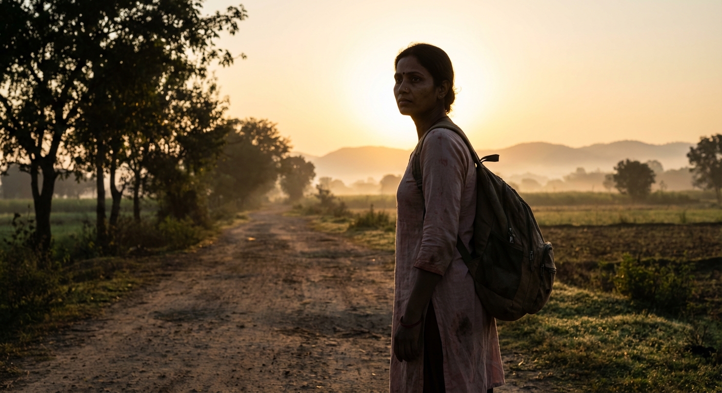 A person walking toward light at dawn, symbolizing hope and healing