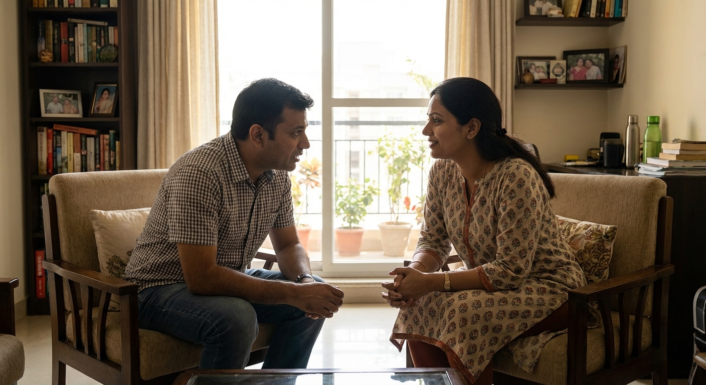 A couple practicing active listening and validation techniques