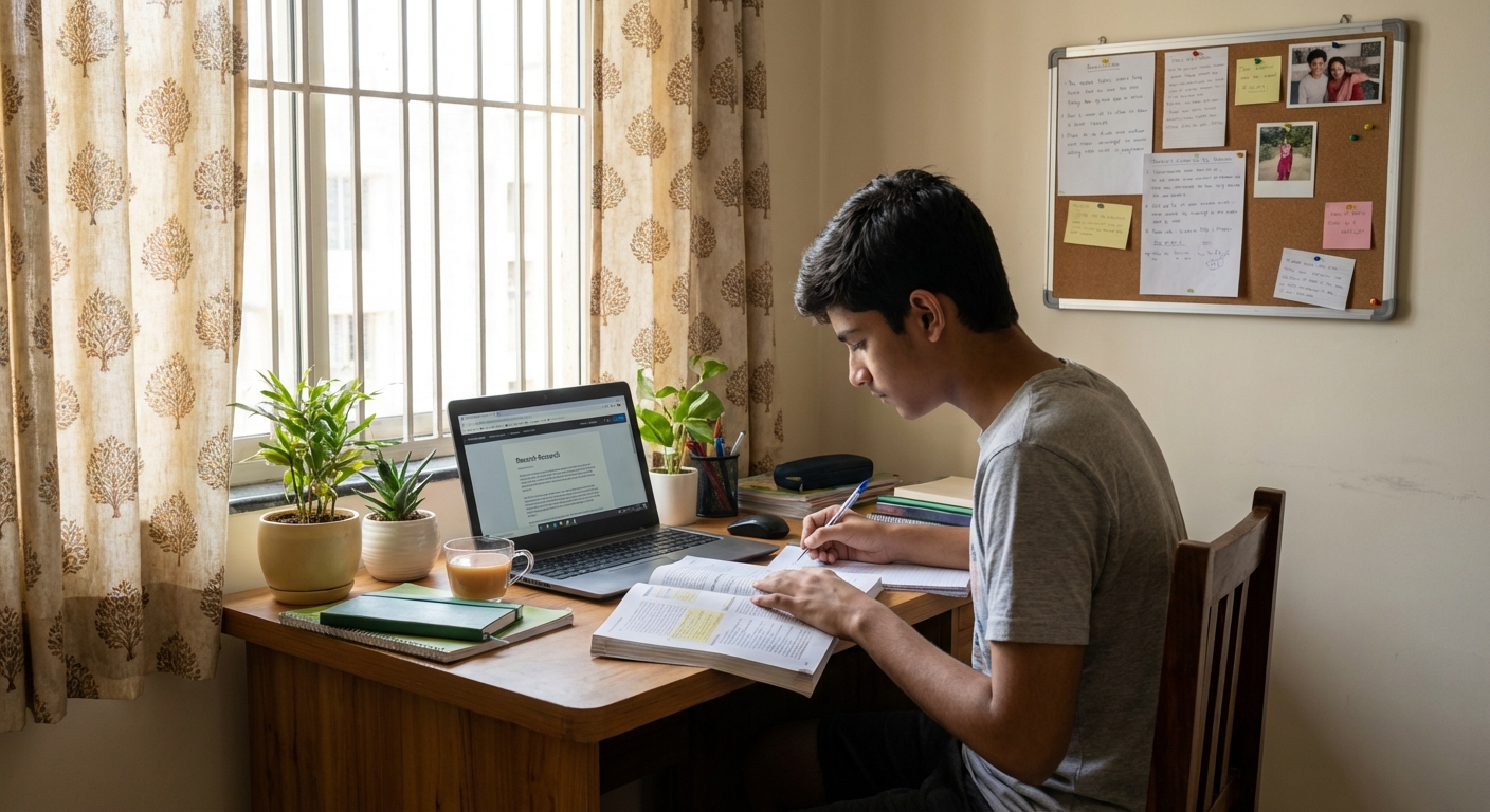 A balanced study environment for a teenager