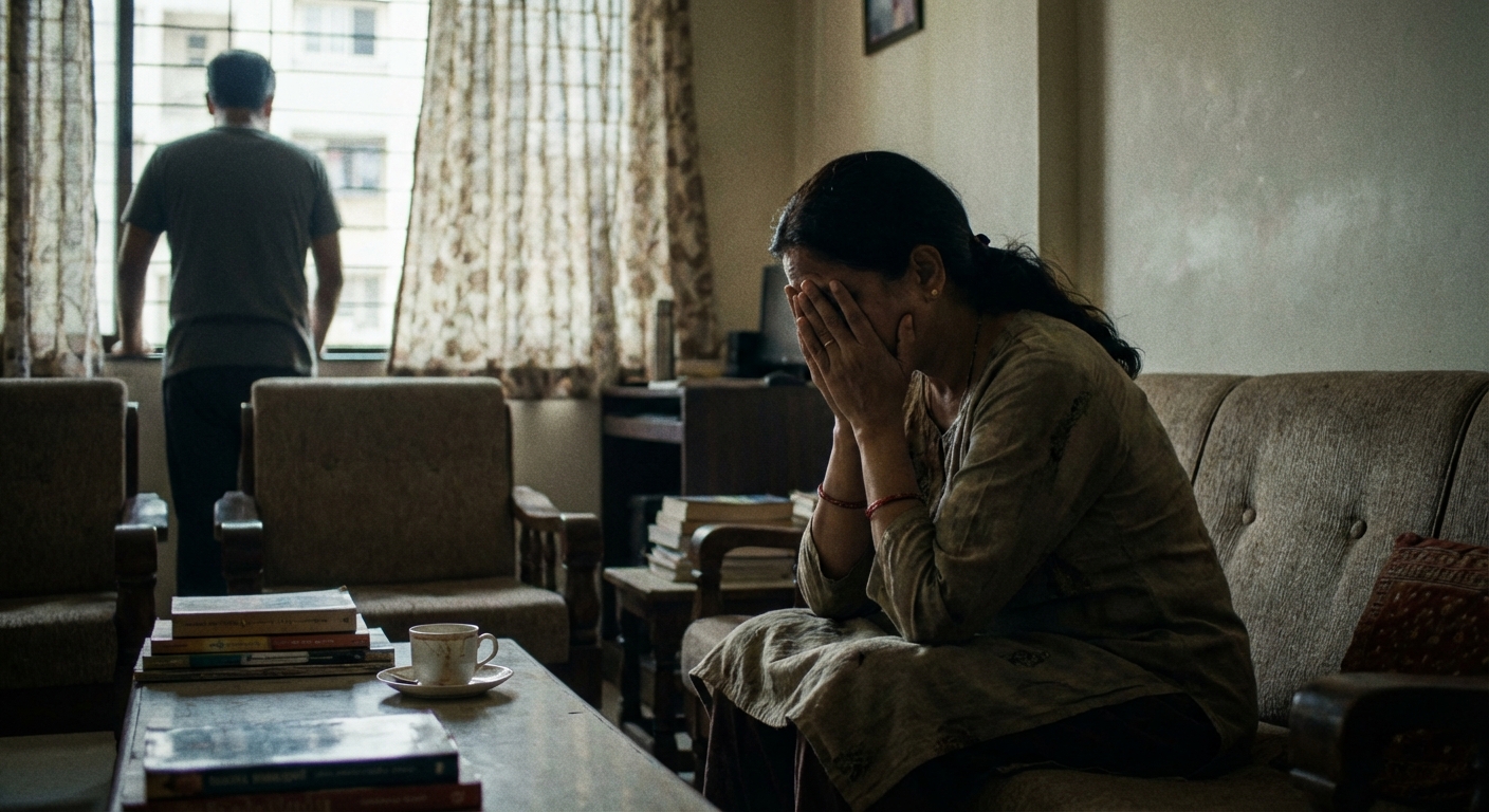 A person experiencing the emotional weight of a toxic relationship