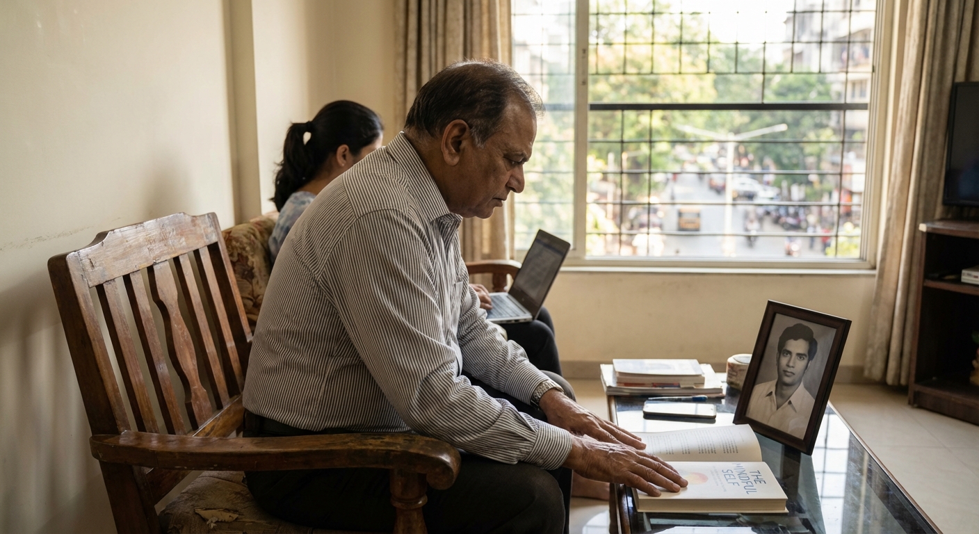 Mind illustration showing contrasting thoughts and self-perception