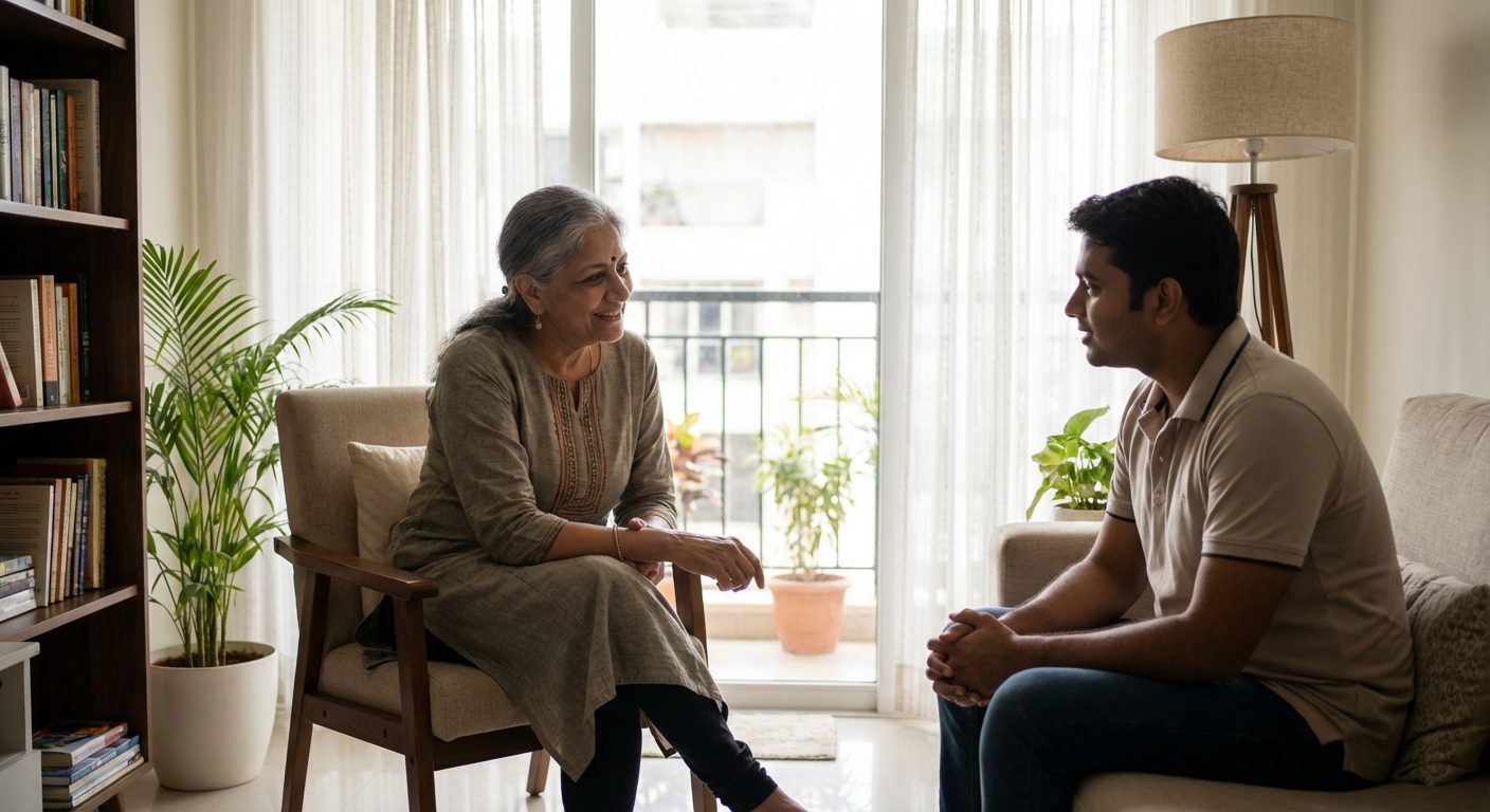 A supportive counseling session between therapist and client