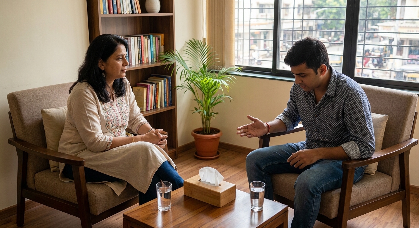 A first therapy session in progress