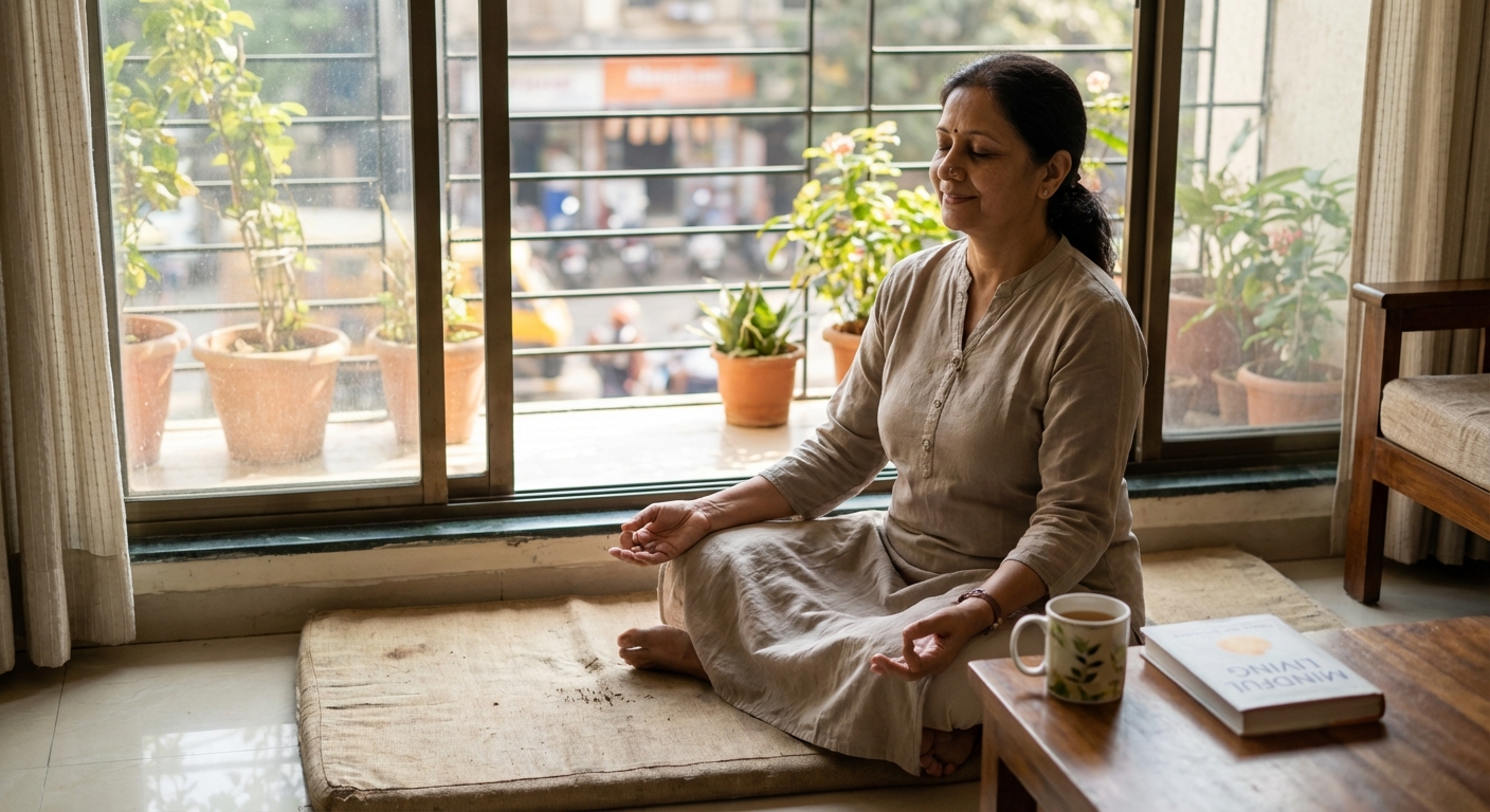 A person practicing self-care and inner peace