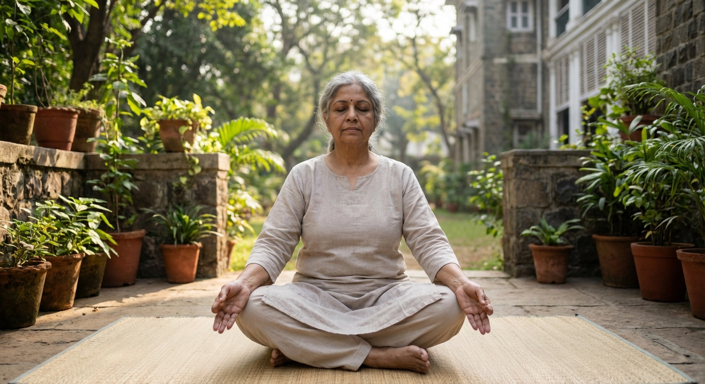 A person practicing mindfulness meditation in a peaceful setting