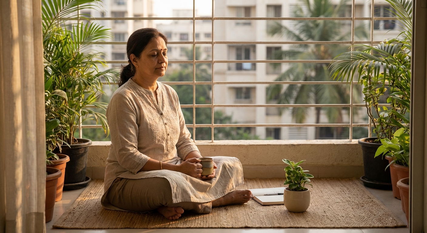 A person practicing wellness activities for mental health