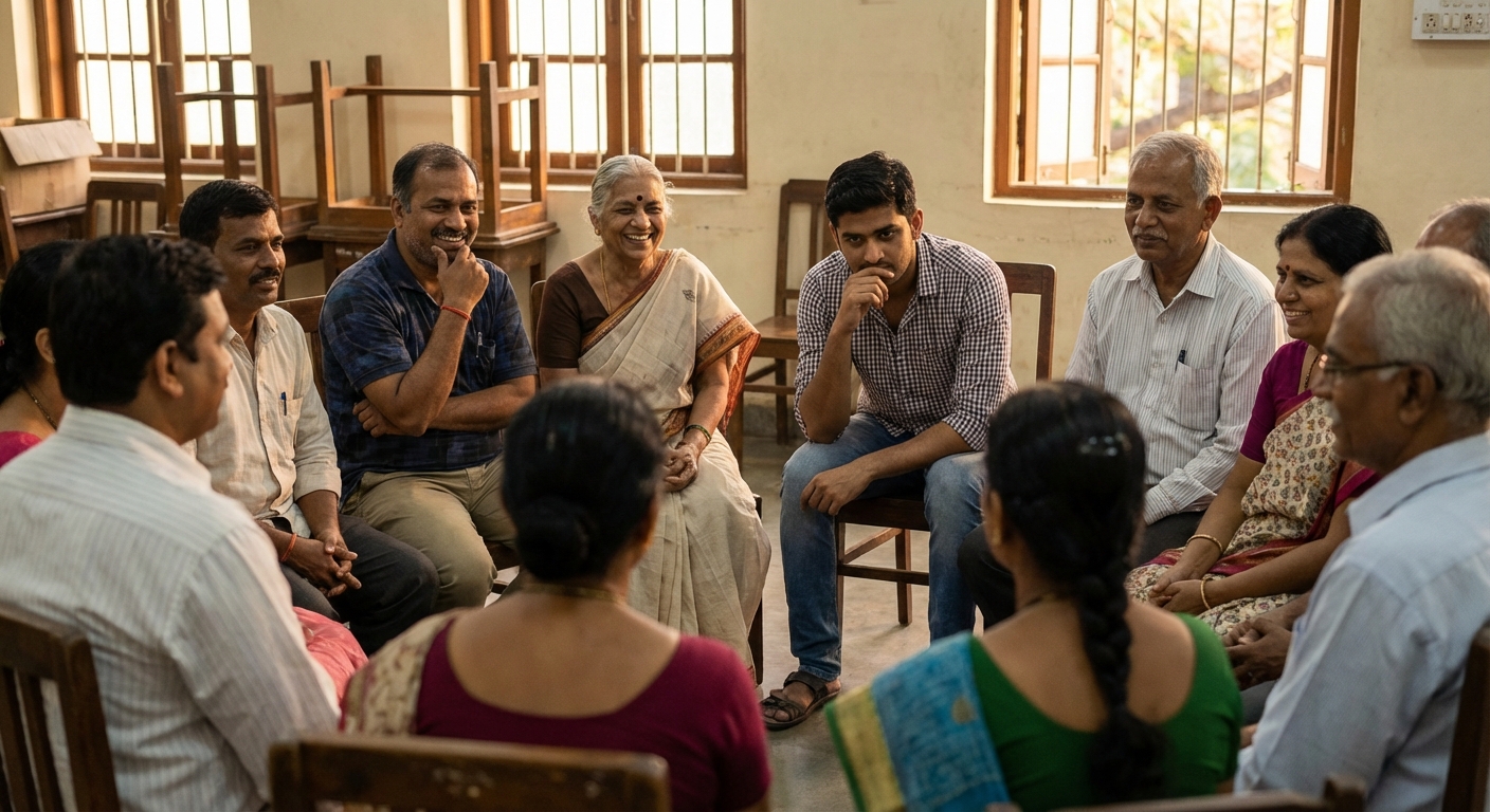 An illustration showing various emotional states represented through expressive faces