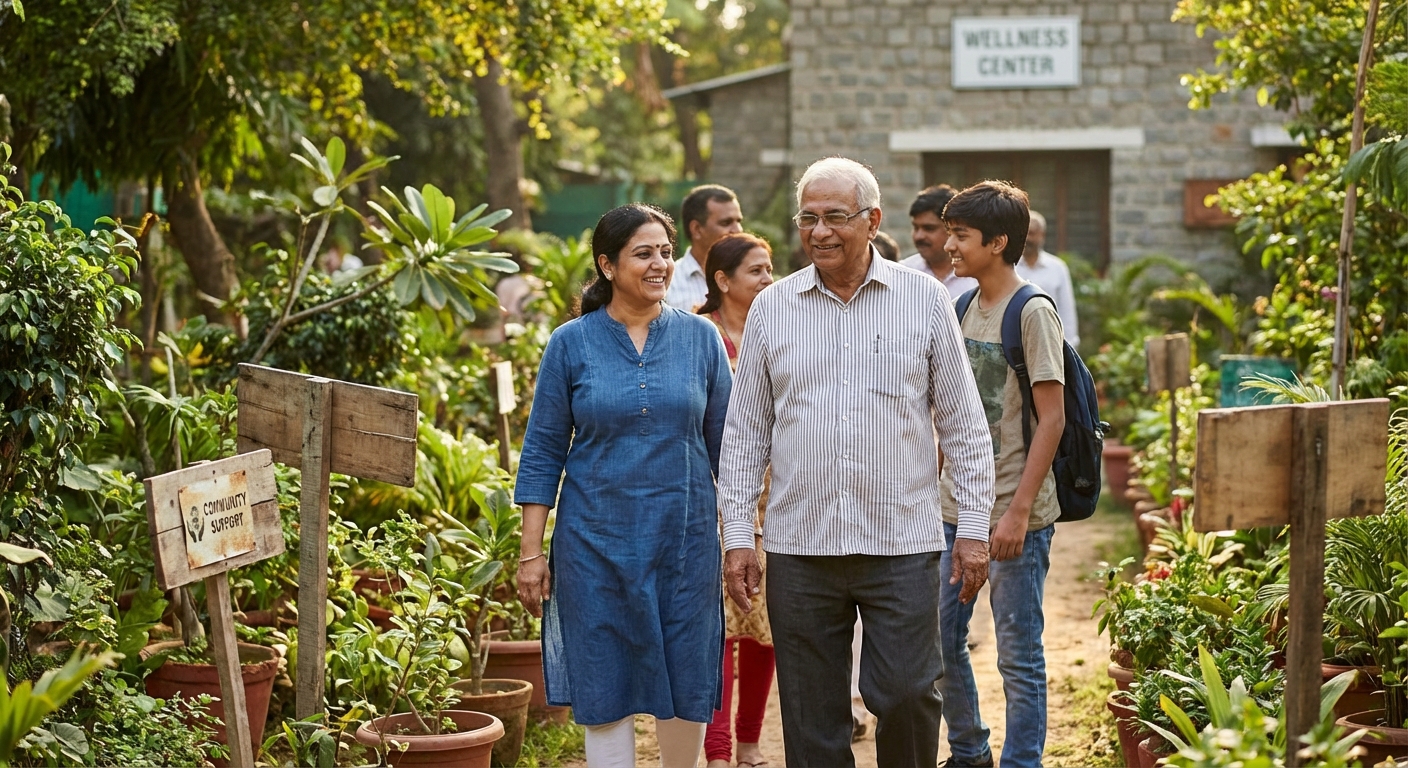 A visual representation of the recovery journey with multiple supportive elements